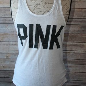 PINK White Lace Bank Tank